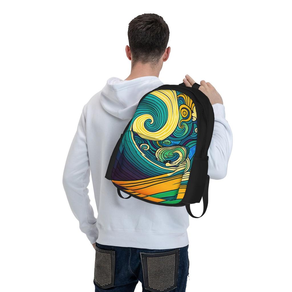 Oil Painting Everyday Backpack Flowers Print Daily Knapsacks Women Men Style Learner Bags Custom Cushy Rucksack