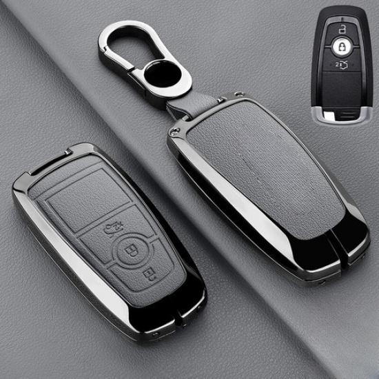 Zinc Alloy Leather Car Key Case Cover For Lincoln MKC Navigator Continental MKZ