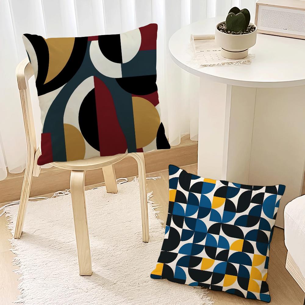 Colorful Abstract Geometric pattern Pillow Case Living Room Accent Couch Back Support Square Lounge Restful Nap Companion ?
