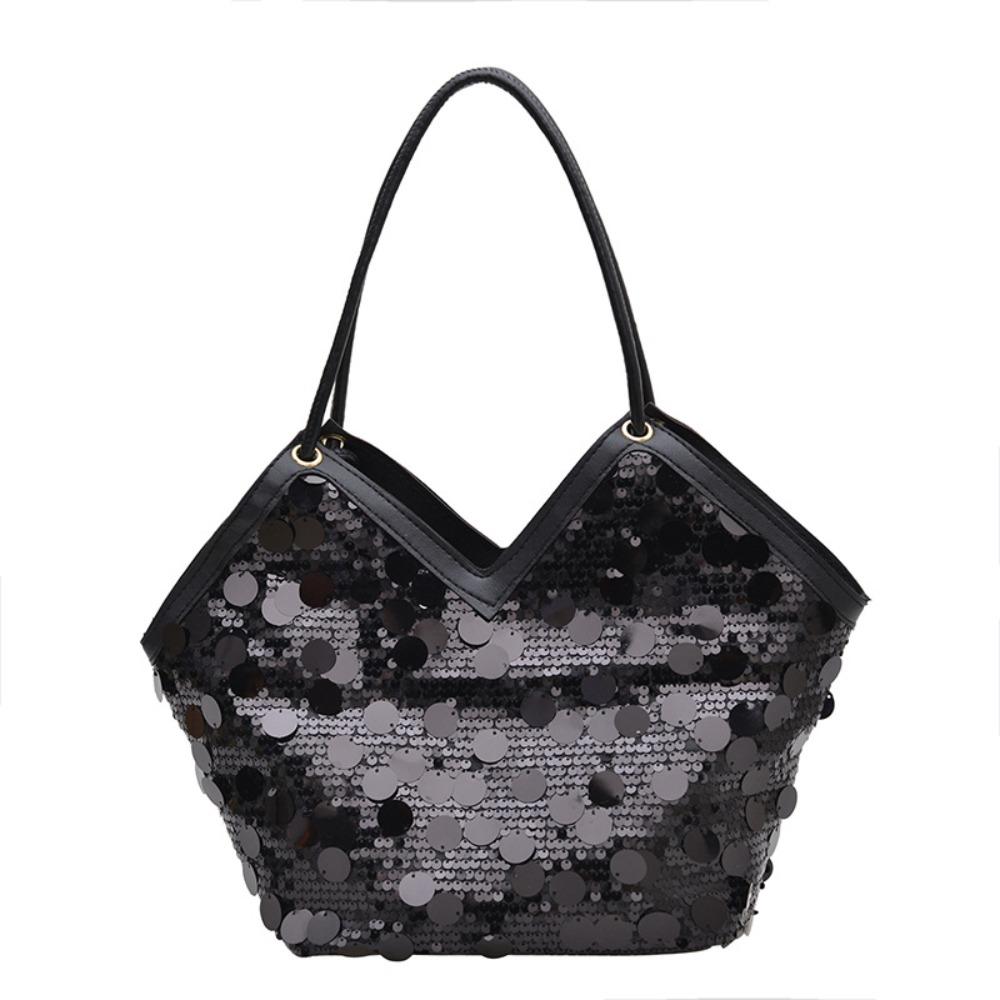 Silver Sequin Tote Bag Gold Glitter Shoulder Bag Underarm Bag Blingbling Handbag Outdoor