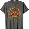 T-shirt Colorata Maschera Maya Azteca Uomo Casual Traspirante Grafica Maglietta Viaggio