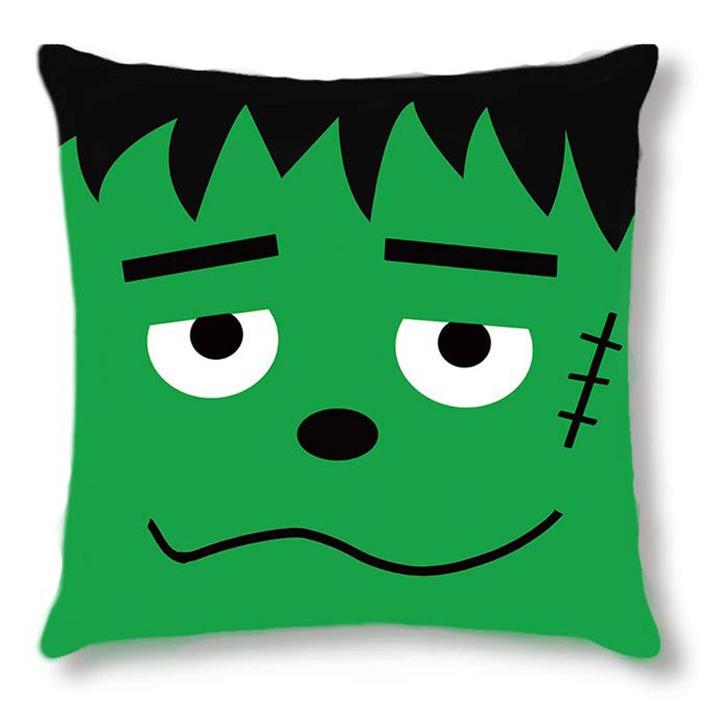 Halloween Party Decoration Pillowcase Funny Expression Pattern Printed Pillowcase Suitable for Living Room Sofa Room Decorations