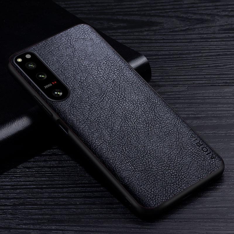 Leather Case for Sony Xperia 5 1 10 IV ACE 2 III Pro- High Grade Retro Litchi Pattern Back Cover for Xperia XZ3 XZ4 Phone Case
