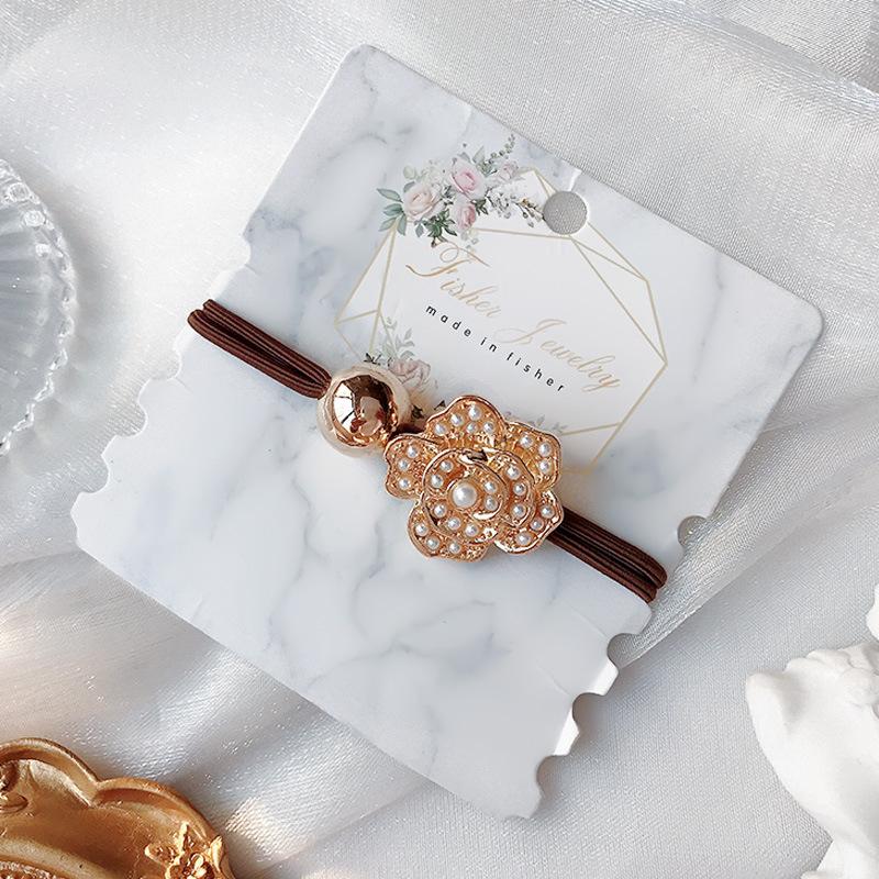 Korean Elegant Rhinestone Flower Scrunchies Women Girls Elastic Hair Rubber Bands Accessories Tie Hair Ring Rope Headwear