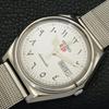Seiko 5 AUTOMATIC VINTAGE JAPAN 6319A MENS ARABIC WHITE DIAL WATCH A701353-5 R206a-a701353