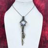Blue Lace Agate Pendant Copper Wire Wrapped Pendant Key Pendant Antique Jewelry Handmade Pendant Gemstone Copper Jewelry Anniversary Gifts