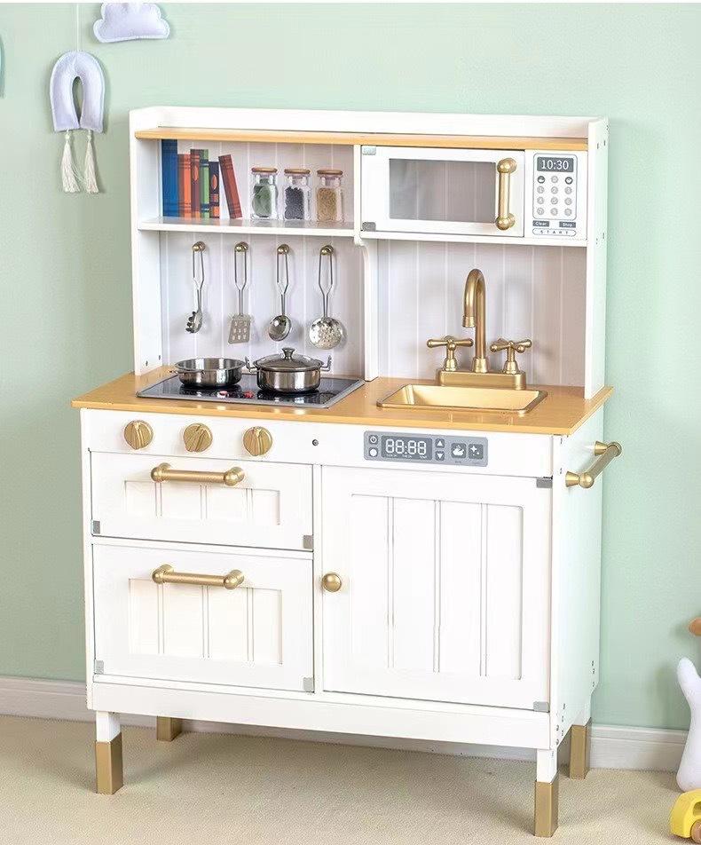 

Детский деревянный игровой домик в скандинавском стиле со светом и звуком, кухонный гарнитур