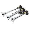3 Trumpet Air Horn 6 Tunes Chrome Plated 305 342 385x79mm DC12V 24V for Club Cars Trucks Yachts