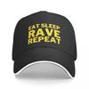 Eat Sleep Rave Repeat Baseball Cap Fun Hats Sunhat Sun Hats For Women Mens