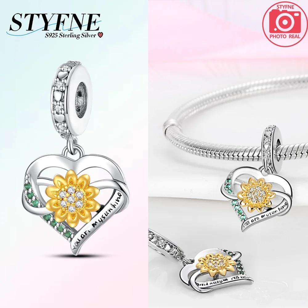 Charm Bead Charms Plata Sunflower Sakura Chrysanthemum Bead for Charm Bead Charms copper Bracelets Bead Charms Jewellery Making Womens Gift