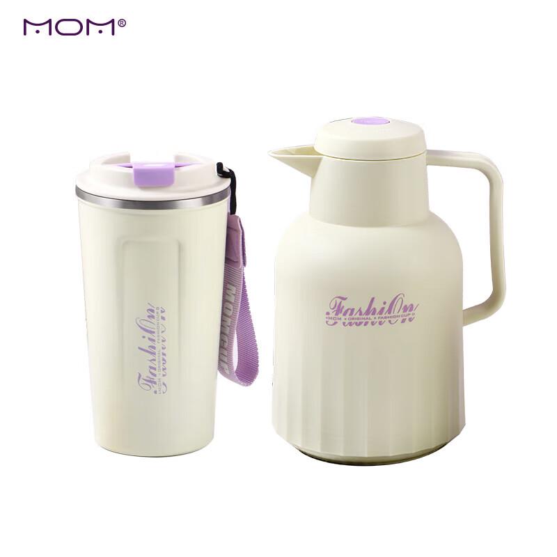 MOM Warmth Gift Set: 1L Glass Kettle & 500ml Temperature Display Mug