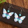 Vintage Gradient Butterfly Earrings Mori Fresh Style Niche Design Sense Butterfly Dangle Earrings Stylish Ear Jewelry For Women