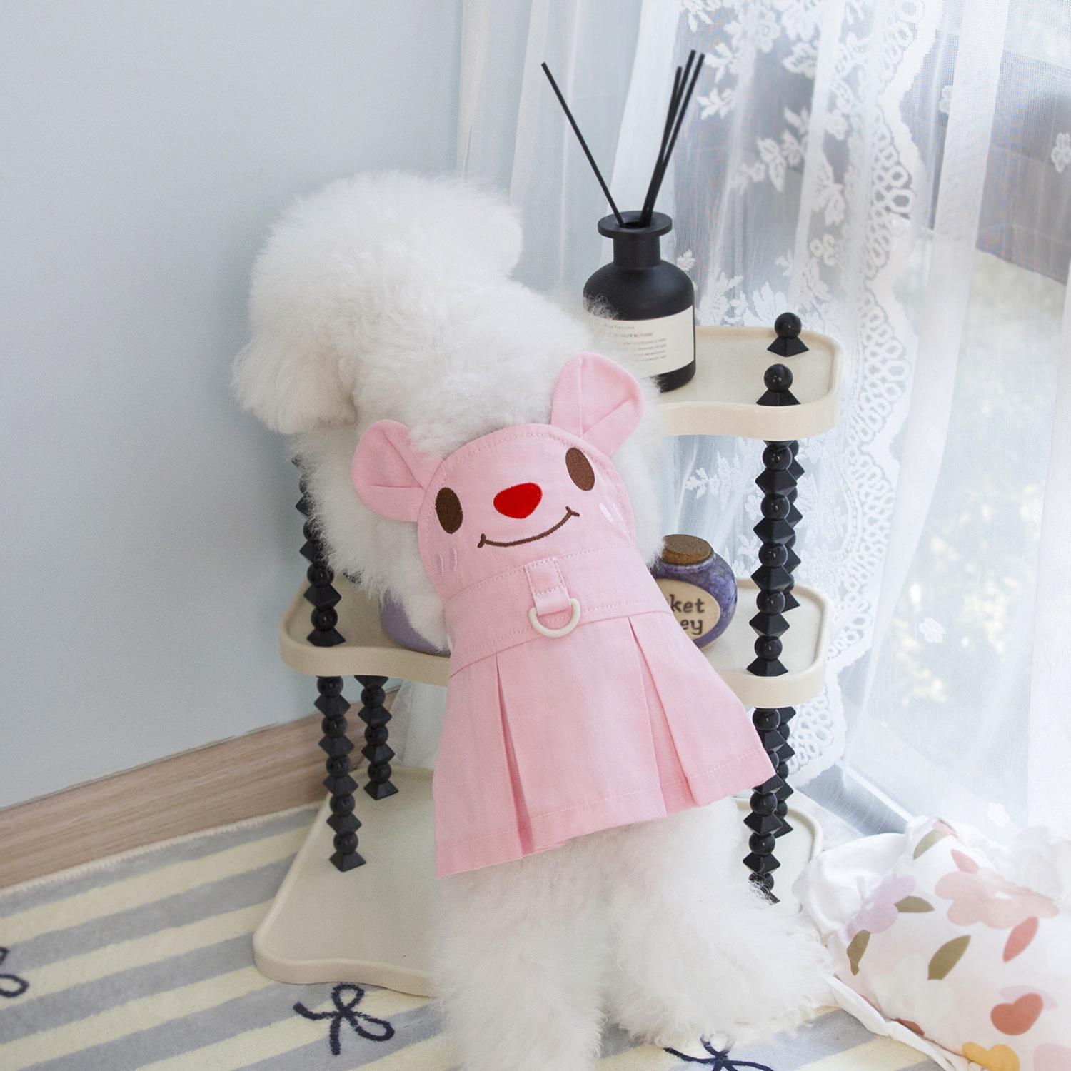 

Милая одежда для домашних собак, летнее тонкое платье для маленьких собак, одежда для кошек, мультяшный кавайный узор с маленьким мишкой, платье для питомца, товары для питомцев XXL розовый