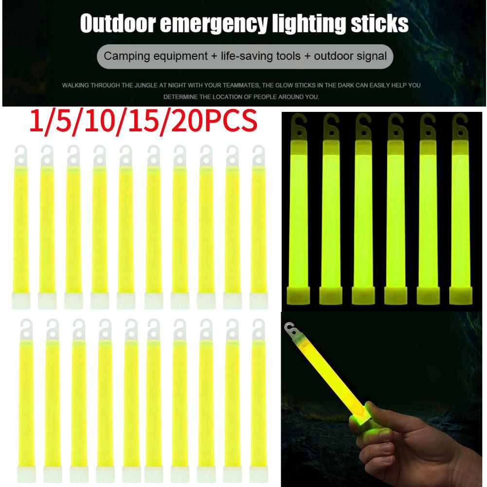 1-20Pcs LED Glow Stick 6 Inch Survival Kit Military Glow Light Stick Walk and Hiking Camping SOS Gear Outdoor Military Equipment