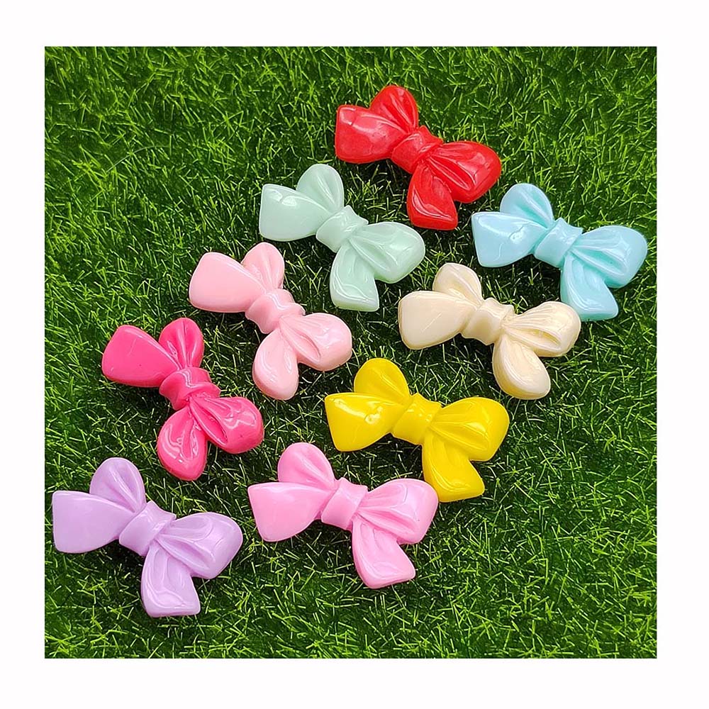 Colorful Bowknot Resin Flatback Ornament Mini Charms for Hair Clips Hair Band Making