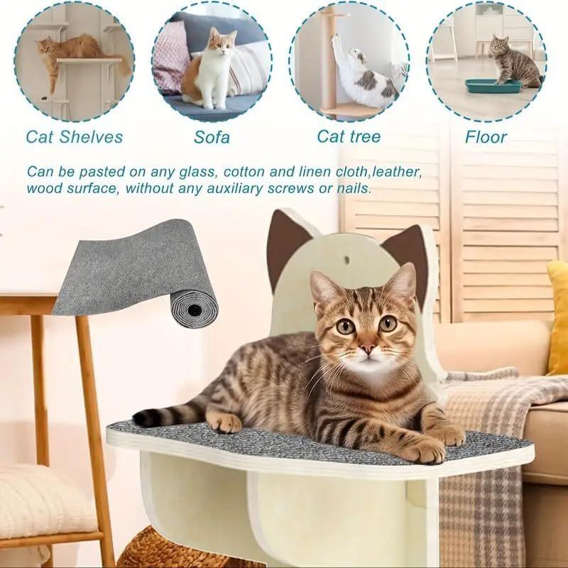 Self-Adhesive Cat Scratching Mat Scratching Carpet Corner Wall Cat Dly Scratch Sofa FurnitureProtector Trimmable Cat Carpet