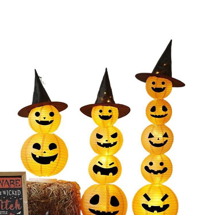 Light-Up Halloween Pumpkin Lantern Ornaments for Bar or Storefront Décor.