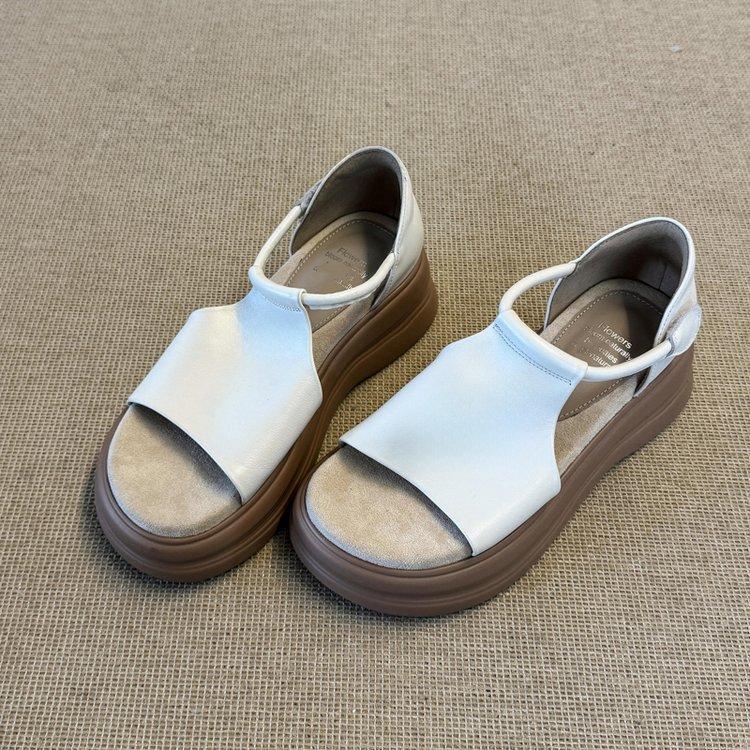 French platform open-toed sandals women s 2025 summer new small soft sole simple casual fashion Roman sandals 35 5598₽