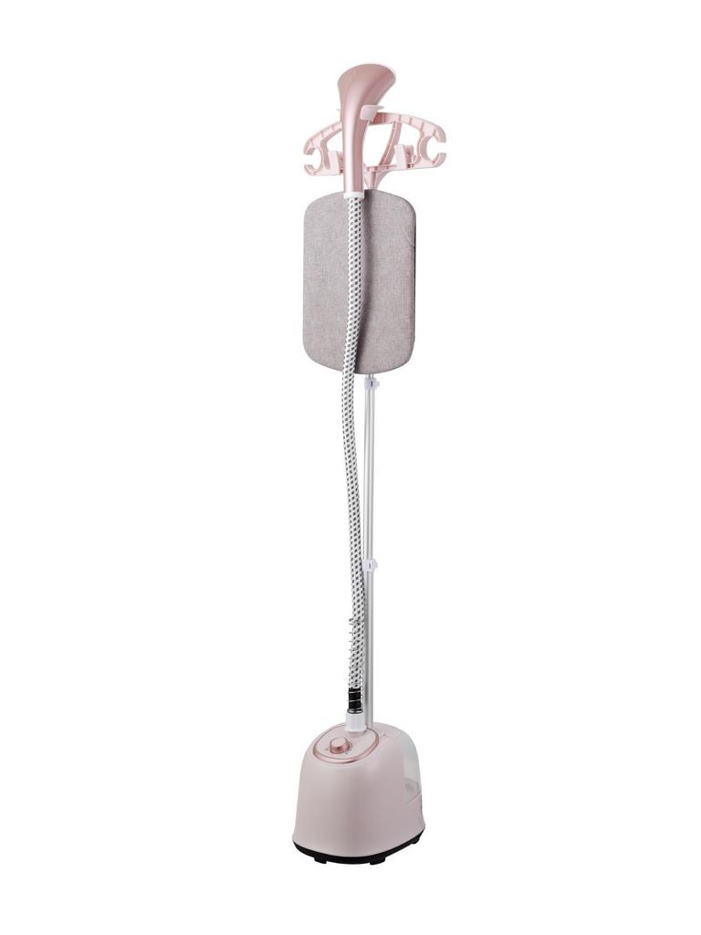 Dual-Rod Vertical Garment Steamer with Ironing Board, Large Steam Output, and Spacious Water Tank for Home Use