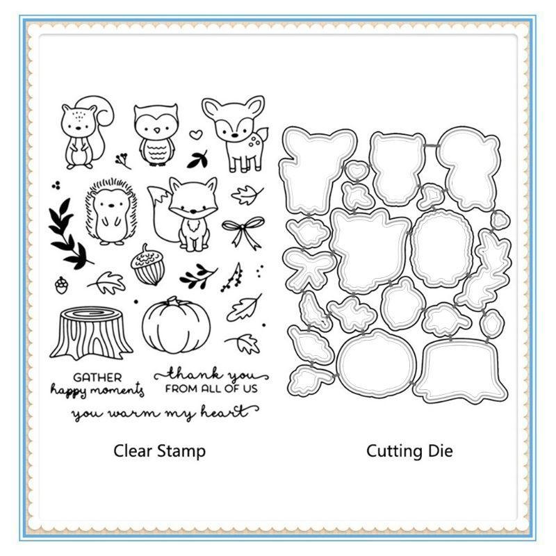 Animals Metal Cutting Dies with Stamp Transparent Silicone Stamp Die Cuts for DIY Christmas Birthday Party Decorations top sale