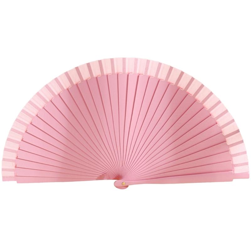Traditional Wooden Hand Fan Classical Vintage Spanish Solid Color Folding Fan