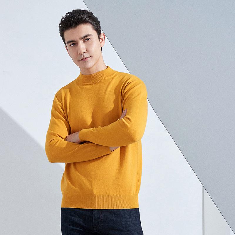 Saubere und elegante Sweatwear Herren Anti-Pilling Hochwertiger gestrickter Rollkragenpullover Slim Fit Langarm-Pullover Einfarbig Trend Herrenbekleidung