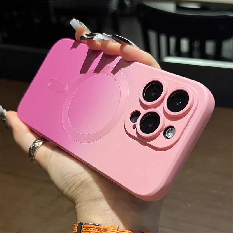 Luxuriöse Farbverlauf-Hülle für Magsafe kabelloses Ladecase für iPhone 16 15 14 Plus 12 11 13 Pro Max Weiche Silikon Magnetische Hülle