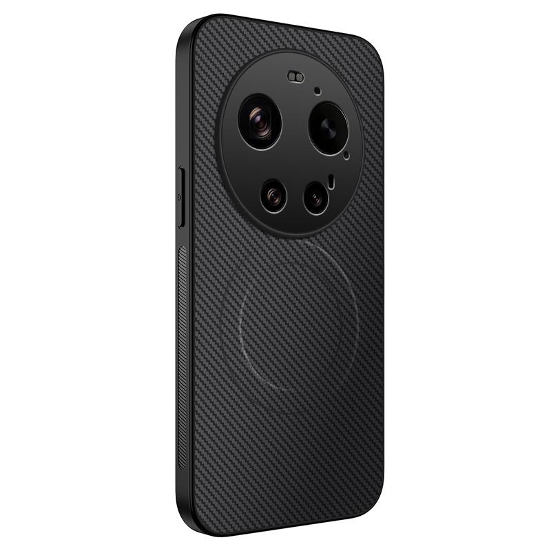 Pro Xiaomi 17 Ultra 5G Magnetický kryt WANLONFENG řada TQ Textura uhlíkových vláken PC TPU Kryt telefonu
