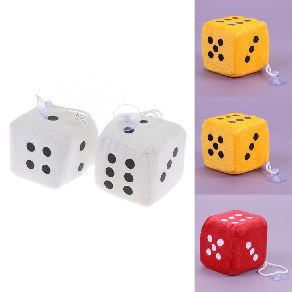 Plush Dice Party Pendant Soft Fluffy Car Decoration