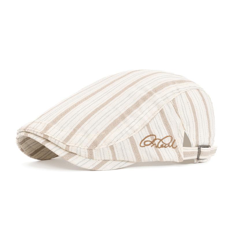 

British Vintage Flat Cap Thin Striped Peaked Cap Men Forward Cap Beret хакі