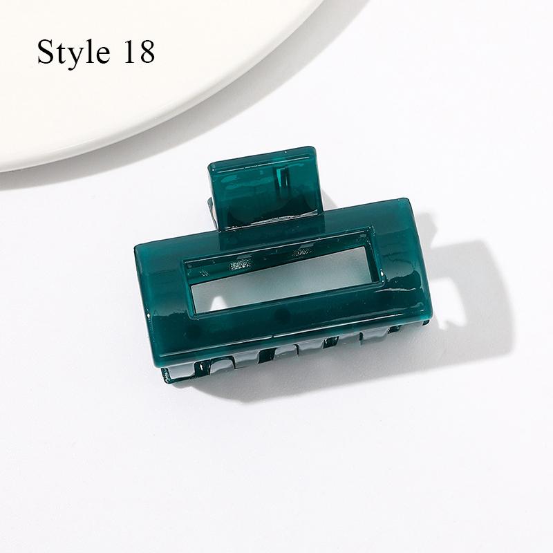 HFYJ Hollow Small Size 4cm Square Hair Claws Acrylic Jelly Color Hairpin Shark Crab Hair Clip Claw Hair Accessories for Women