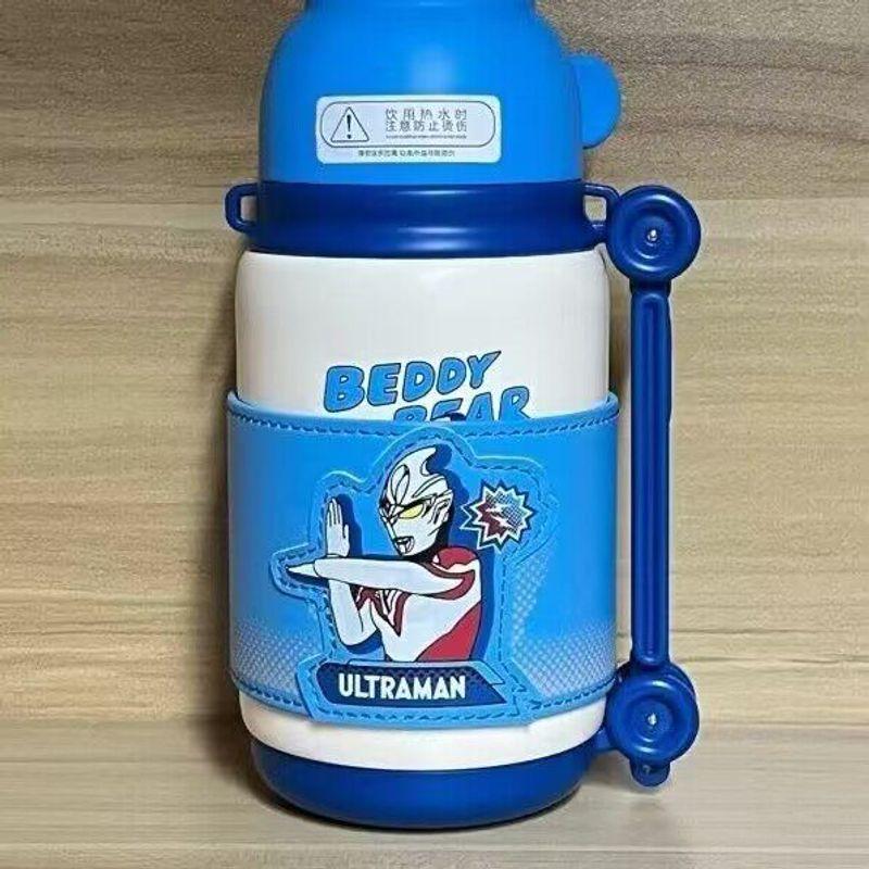 Cup Bear Children's Bullet-Shaped Insulated Bottle Ultraman Dual Drinking Cup with Straw Direct Drinking Water Bottle Large Capacity Thermos Cup