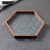 New Chinese Style Solid Wood Tea & Snack Tray with Begonia Glass