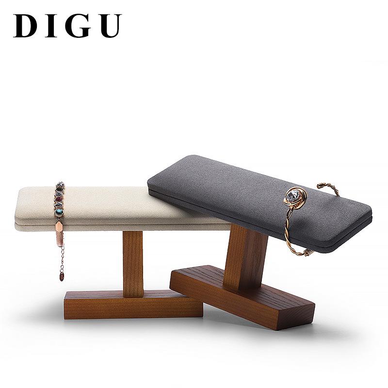 Suport tip T din lemn masiv pentru brățări, bangle-uri și ceasuri - Raft pentru depozitare și expunere bijuterii