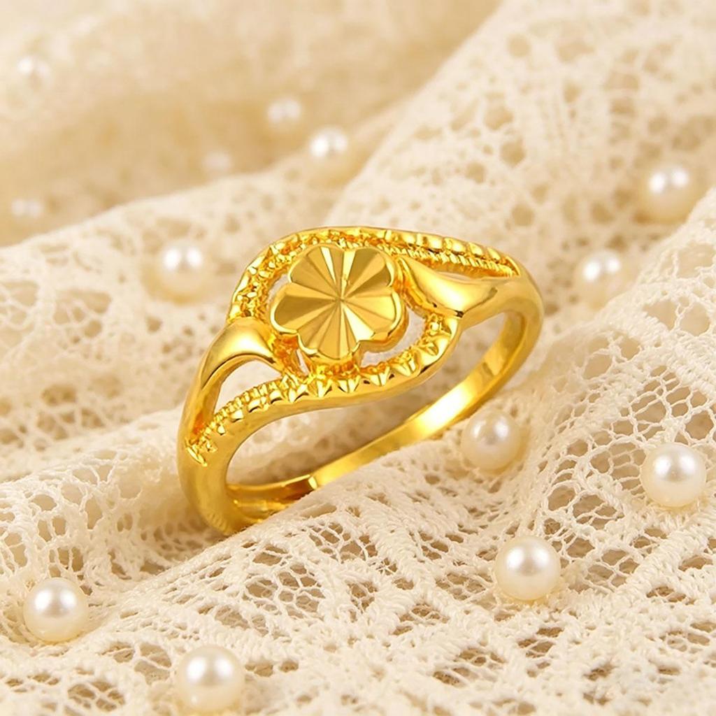 Little Sunflower Open Ring, Women's Niche Design Hollow Versatile Daily Wear Finger Ring Open Adjustable