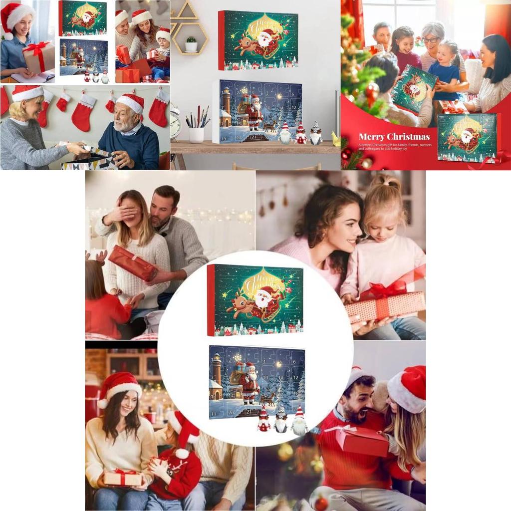 Adorable Christmas Gnome Countdown Advent Calendar Blind Box Toy Set For