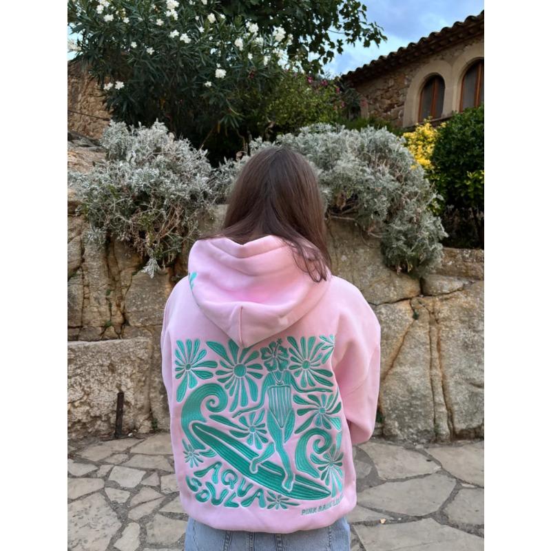 European Code S-5Xl Independent Station Popular Printed Hoodie Hawaii Hibiscus Trendy Sweater XS розовый