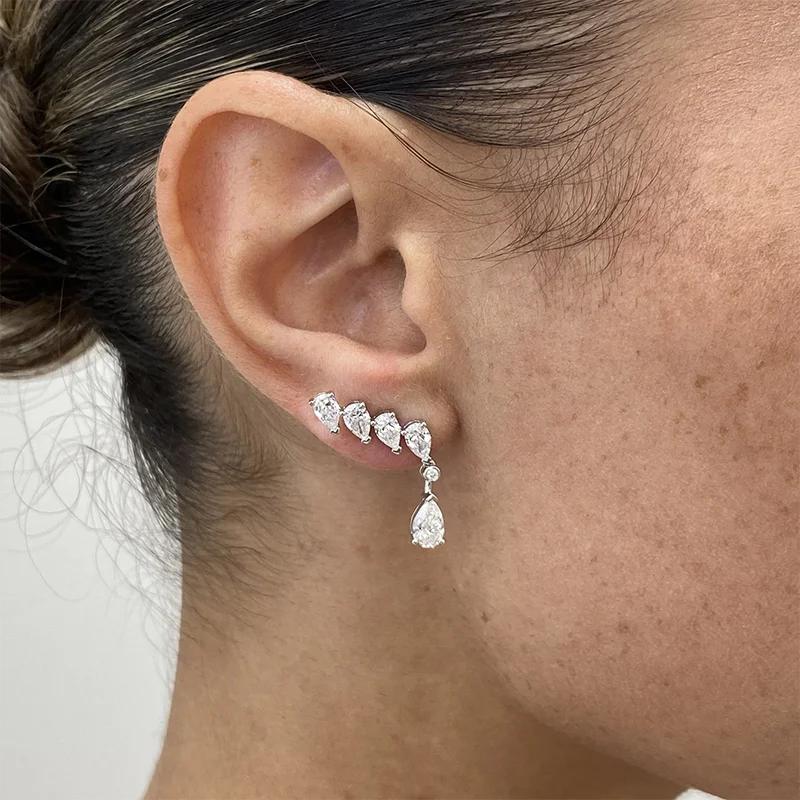 Orecchini in Zircone Taglio Pera Squisiti-Design Lineare a Goccia Orecchini da Sposa Orecchini per Feste Formali