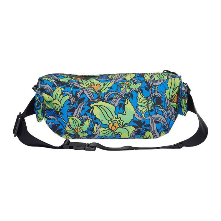 New Adidas Recycled Polyester One Shoulder Crossbody Fanny Pack Regular Women's Black/Blue/White HR4336