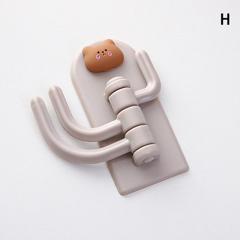 

Вращающийся многоцелевой мультяшный крючок с тремя крючками, милый студенческий общежитие, не оставляющий следов, липкий крючок, настенный дверной крючок, инструмент