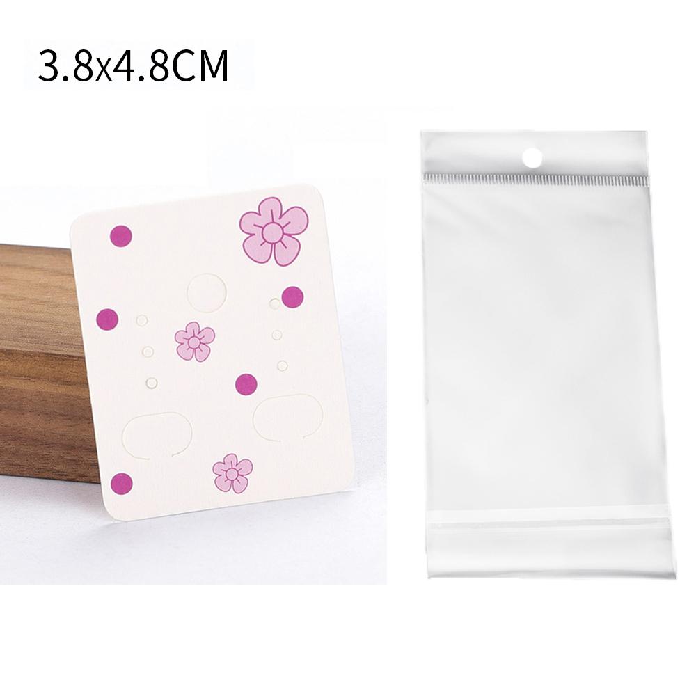 50 Jeux de Cartes pour Boucles d'Oreilles et 50 Pièces de Sacs Cartes d'Exposition pour Colliers Boucles d'Oreilles Sacs Auto-adhésifs Carte en Papier Kraft pour Emballage de Bijoux DIY