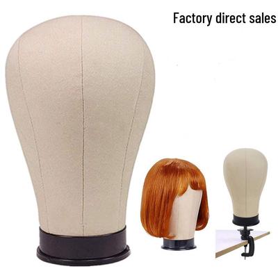 Cork Canvas Wig Mannequin Head with Pinable Wooden Shavings Mold