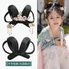 Chang'e Fairy Headdress Child Girl Ancient Costume Wig Chinese Ancient Style Shape Hair Bun Headdress for Han Chinese Clothing Wearing Flower Hair Bag