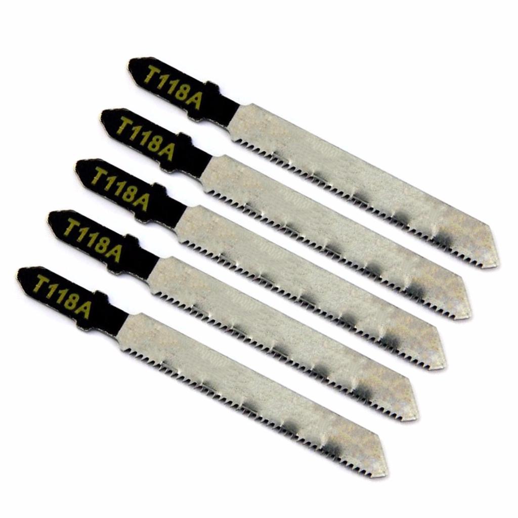 5pcs New T118A HCS Curved Jigsaw Blades For Metal Cutting 77mm Length 1.0-3.0mm