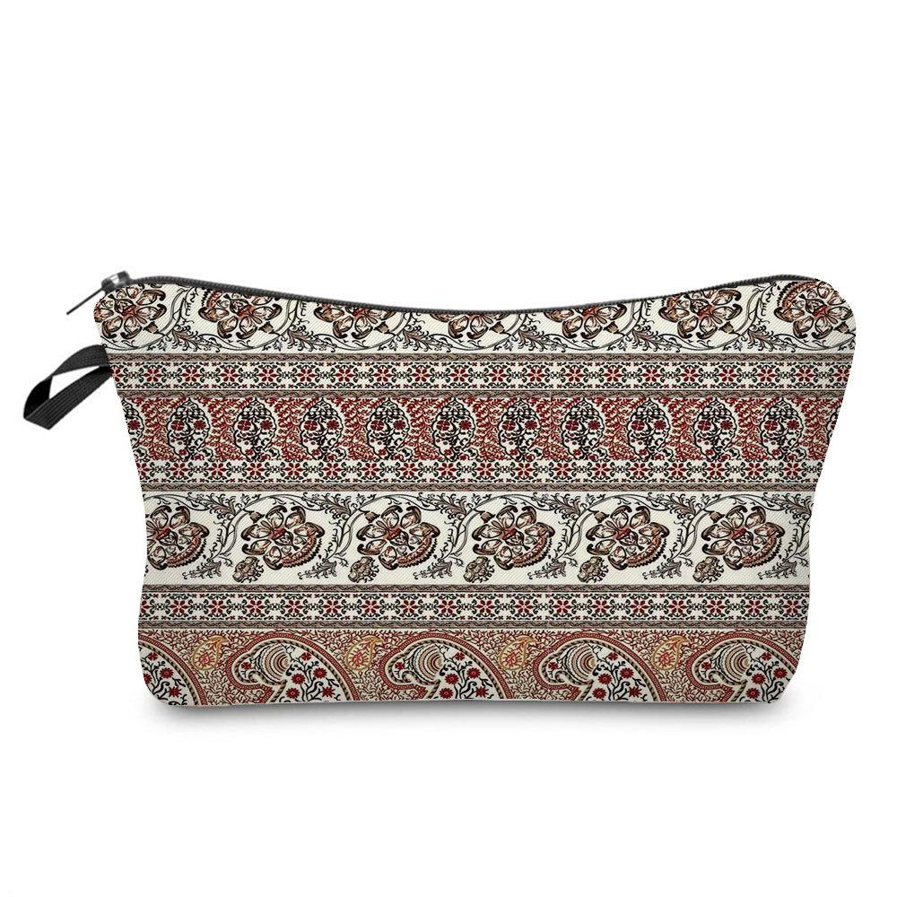 Women Geometric figure Print Cosmetic Bag Toiletries Organize Travel Storage Case 6756 KTB