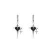 Gothic Black Star Drop Earrings Punk Crystal Heart Dangle Earrings Fashion Creative Ear Buckle Women Party Jewelry Accessories