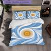 Argentina Football Pattern 3 Pieces Bedding Set Soft Microfiber Duvet Cover with Pillow Cases for Bedroom