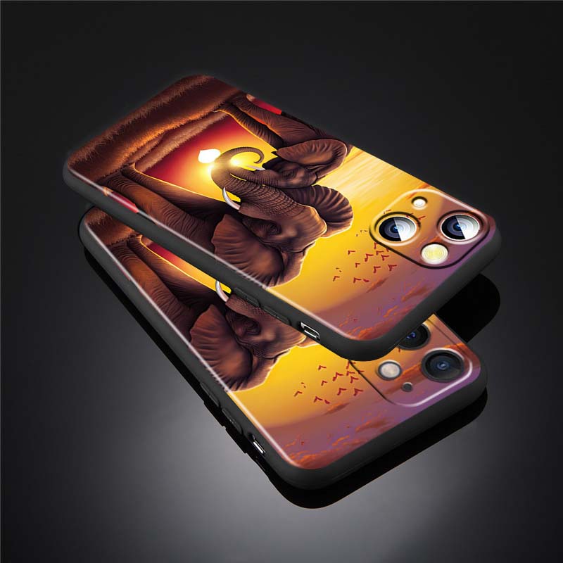 Cartoon Anime Animals Phone Case For Apple iPhone 17 16 16E 15 14 13 12 11 Pro Max Plus Black Soft Silicone
