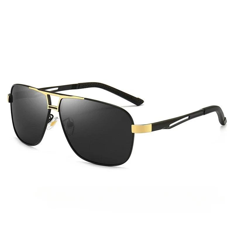 

1PC Top Aluminum Magnesium Square Polarized Photochromic Sunglasses Men Sun Glasses Safety Driving Oculos De Sol Masculino золотистий