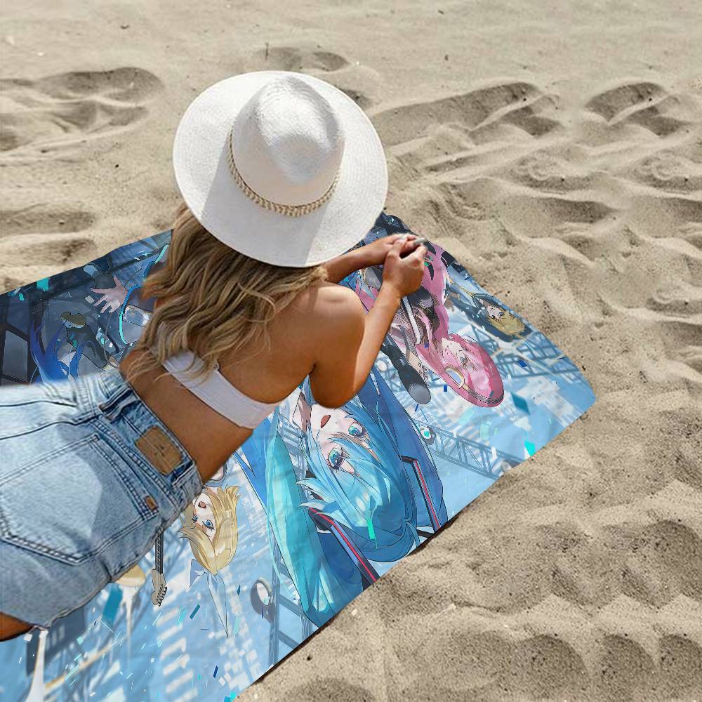 Popular H-Hatsune Singer M-Miku Cute Bath Towel Microfiber Soft Water Absorbing For Girl Kids Decorative Cartoon Beach Towel